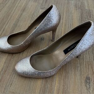 Gold glitter heels